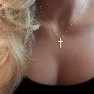 18K Women's Gold Cross Pendant